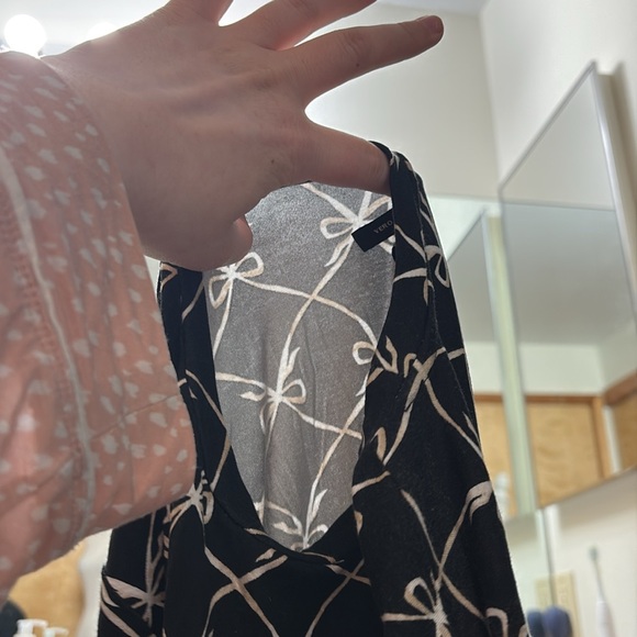 NWT Vero Moda Black Alberte Cilia Bow Top Long Sleeve Size XL - Picture 12 of 12